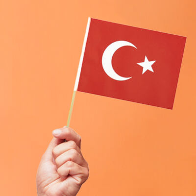 Ahşap Çıtalı Kuşe Bayrak 20x30 50li -Ay Yıldız- - 1