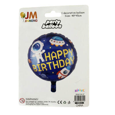Uzay Temalı Astronot Figürlü Happy Birthday Folyo Balon - 2
