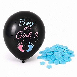 Ayak İzi Baskılı Mavi Cinsiyet Balonu Seti 24