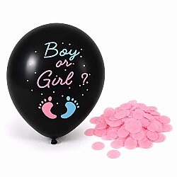 Ayak İzi Baskılı Pembe Cinsiyet Balonu Seti 24
