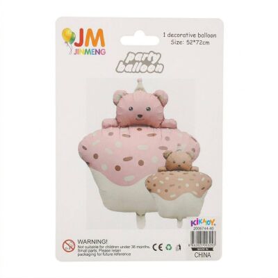 Ayıcık Figürlü Cupcake Şekilli Folyo Balon - 2