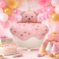 Ayıcık Figürlü Cupcake Şekilli Folyo Balon - 1