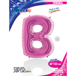 Grabo - B Harf Grabo Fuşya Folyo Balon 40