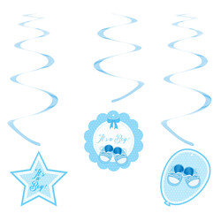 Baby Shower Paper Swirl Decoration - Boy - 2