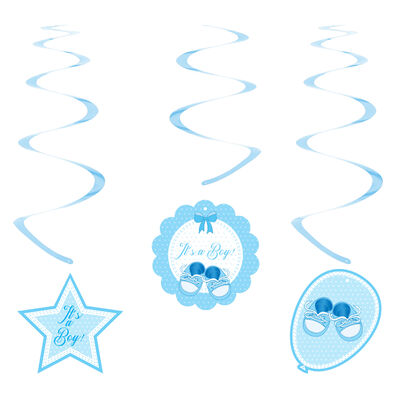 Baby Shower Paper Swirl Decoration - Boy - 2