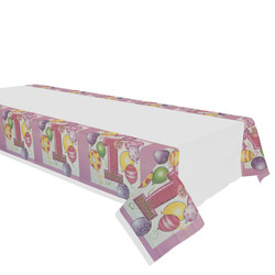 Balloons Plastic Tablecover Pink - 2
