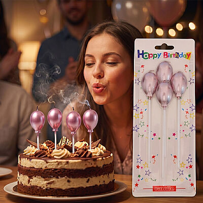 Metalik Bronz Balon Mum - 1