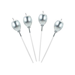Çin Üretim - Metalik Gümüş Balon Mum
