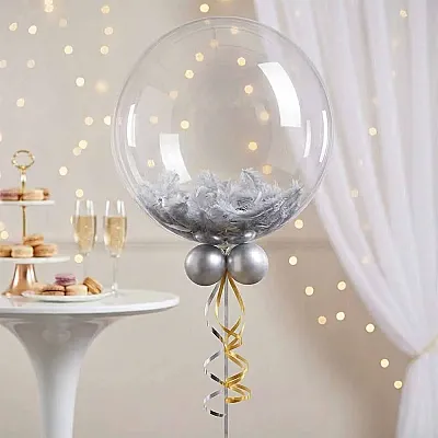 Gümüş Balon Süsleme Tüyü - 1