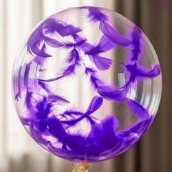 Mor Balon Süsleme Tüyü - 1