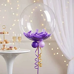 Mor Balon Süsleme Tüyü - 1