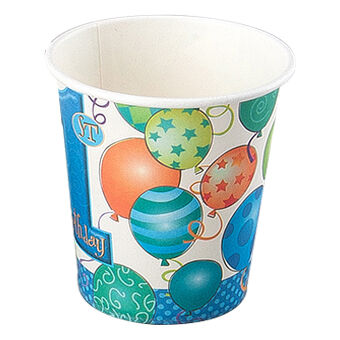 Balonlar 1 Yaş Mavi Karton Bardak - 1