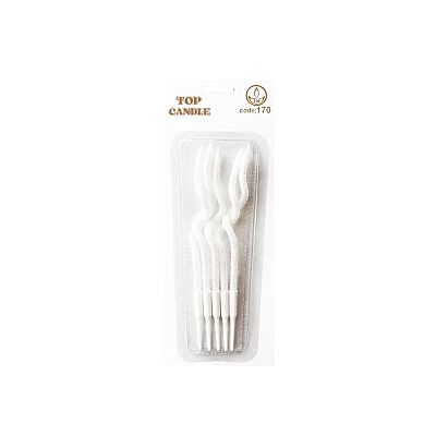 Beyaz Simli Kıvrımlı Doğum Günü Pasta Mumu - 2