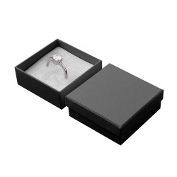 Black Cotton-Filled Ring Box - Kika