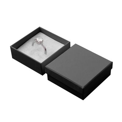 Black Cotton-Filled Ring Box - 1
