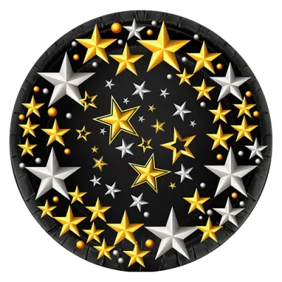 Black Galaxy Paper Plates - 1