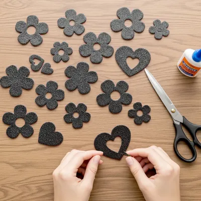 Black Glitter EVA Craft Foam Sheet - 1