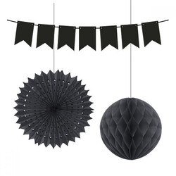 Black Paper Decoration Set - 3pcs - 2