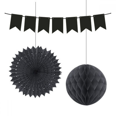 Black Paper Decoration Set - 3pcs - 2