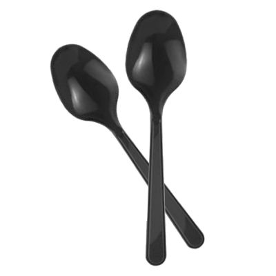Black Plastic Spoons - 1