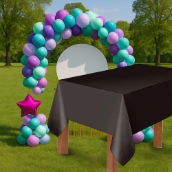 Black Plastic Table Cover - 1