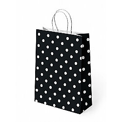 Black Polka Dot Paper Bags with Twisted Handles - Kikajoy