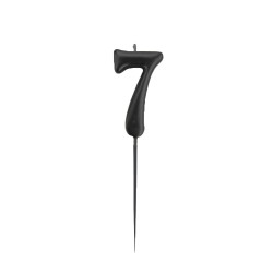  - Black Stick Numeral Candles No: 7