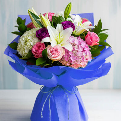 Blue Crepe Paper Roll - 1