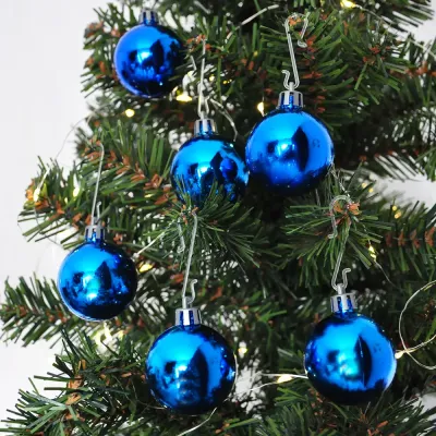 Blue Glass Ball Christmas Ornaments - 1