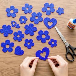 Blue Glitter EVA Craft Foam Sheet - 1