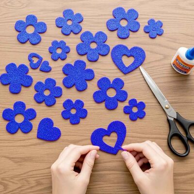 Blue Glitter EVA Craft Foam Sheet - 1