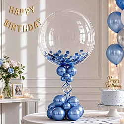 Blue Metallic Foil Confetti Circles - 1