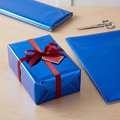 Blue Metallic Wrapping Paper - 1