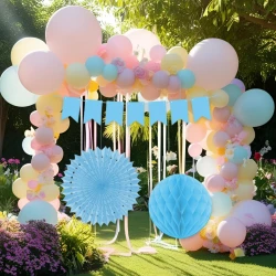 Blue Paper Decoration Set - 3pcs - 1