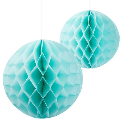 Blue Paper Honeycomb Balls