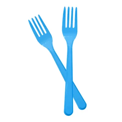 Blue Plastic Forks - 1