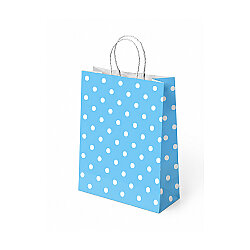 Blue Polka Dot Paper Bags with Twisted Handles - Kikajoy