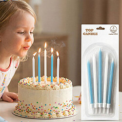 Blue & White Cake Candle Set - Kikajoy