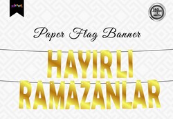 Hayırlı Ramazanlar Metalize Harf Banner - Thumbnail