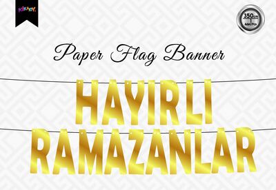 Hayırlı Ramazanlar Metalize Harf Banner