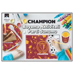 Champion Sarı Kırmızı Boyama Aktiviteli Parti Sunumu - 1