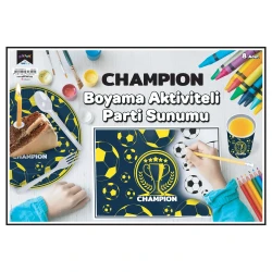 Champion Sarı Lacivert Boyama Aktiviteli Parti Sunumu 8'li - 1