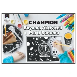 Champion Siyah Beyaz Boyama Aktiviteli Parti Sunumu 8'li - 1