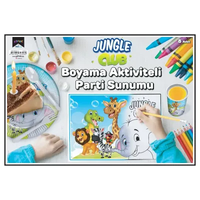 Jungle Club Boyama Aktiviteli Parti Sunumu 8li - 1