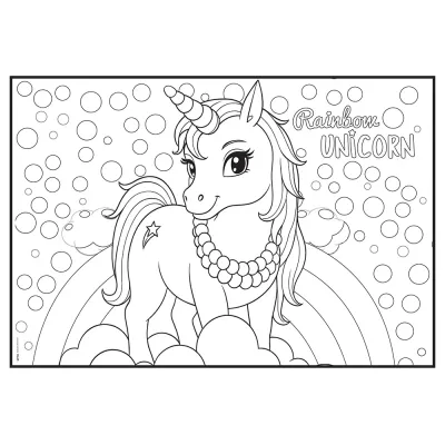 Rainbow Unicorn Boyama Aktiviteli Parti Sunumu 8li - 3