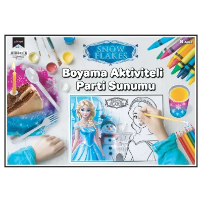 Snowflakes Boyama Aktiviteli Parti Sunumu 8li - 1