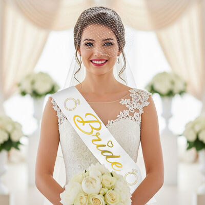 Bride Baskılı Varaklı Lüks Kuşak - Altın- - 1