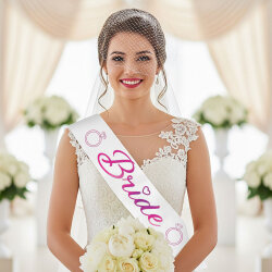 Bride Baskılı Varaklı Lüks Kuşak -Fuşya- - Kikajoy