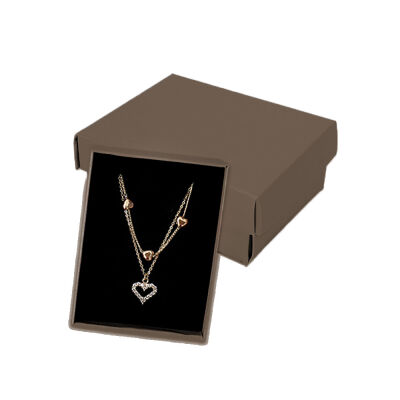 Brown Cotton-Filled Necklace Box - 1