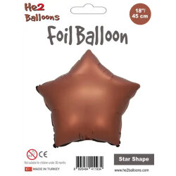 Brown Foil Balloon - Star - Kikajoy